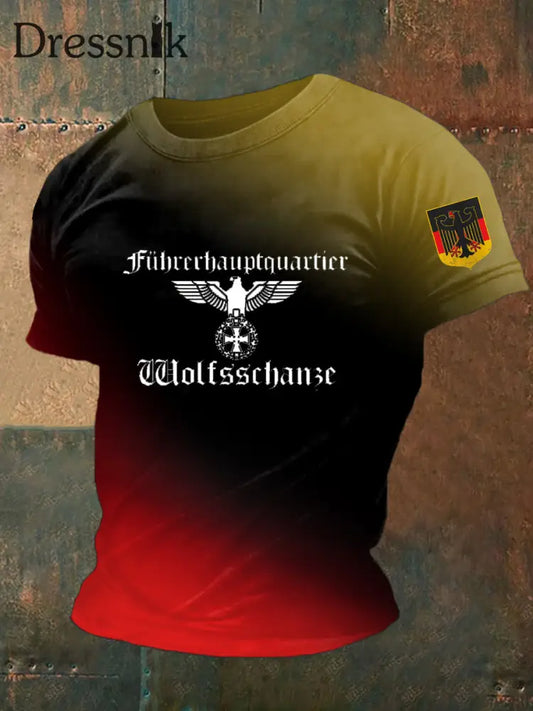 Kurzärmliges T-Shirt mit deutschem Kunstdruck für Männer A / S