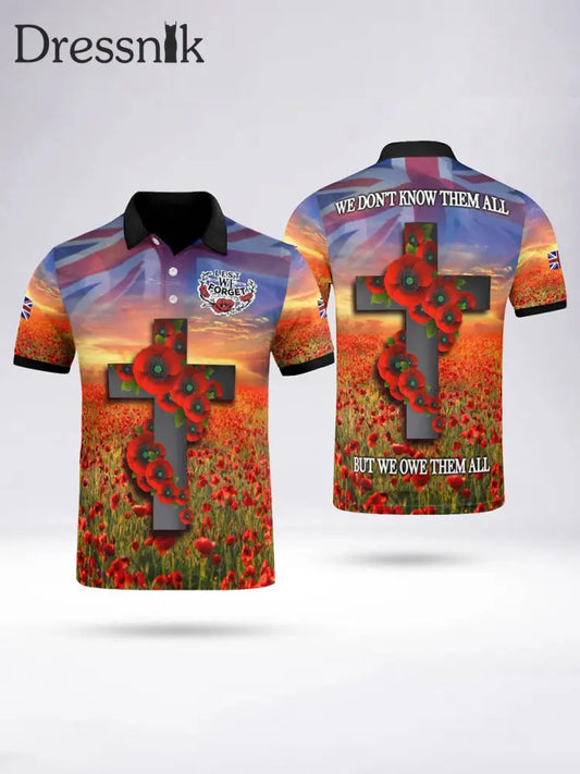 Kurzarm-Polos hirt für Herren mit Mohn kreuz Schwarz / S