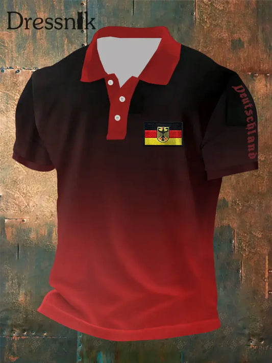 Kurzarm-Polos hirt für Männer Deutschland Design Rot / S