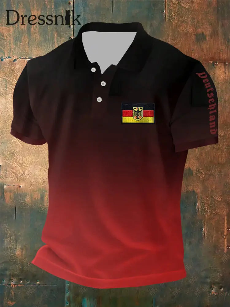 Kurzarm-Polos hirt für Männer Deutschland Design Schwarz / S
