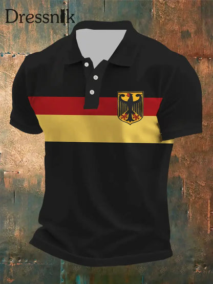 Kurzarm-Polos hirt für Männer Deutschland Design Schwarz / S