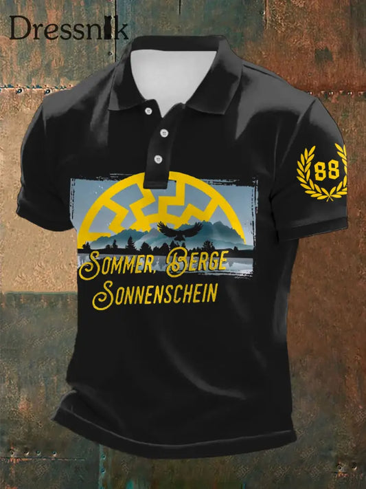 Kurzarm-Polos hirt Sonne und Nummer 88 für Männer Schwarz / S
