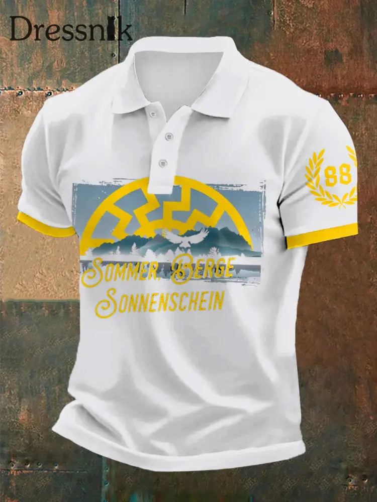 Kurzarm-Polos hirt Sonne und Nummer 88 für Männer Weiß / S