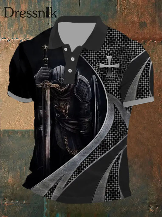 Kurzarm-Polos hirt Tempelritter für Herren Schwarz / S
