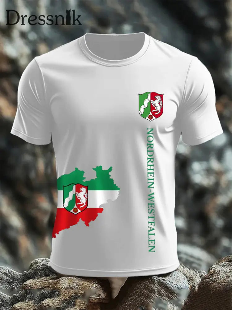 Kurzarm-T-Shirt aus Baumwolle für Herren Nordrhein-Westfalen Weiß / S