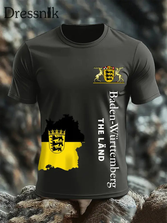 Kurzarm-T-Shirt aus Baumwolle für Männer Baden-Württ emberg Dunkelgrau / S