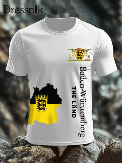 Kurzarm-T-Shirt aus Baumwolle für Männer Baden-Württ emberg Weiß / S
