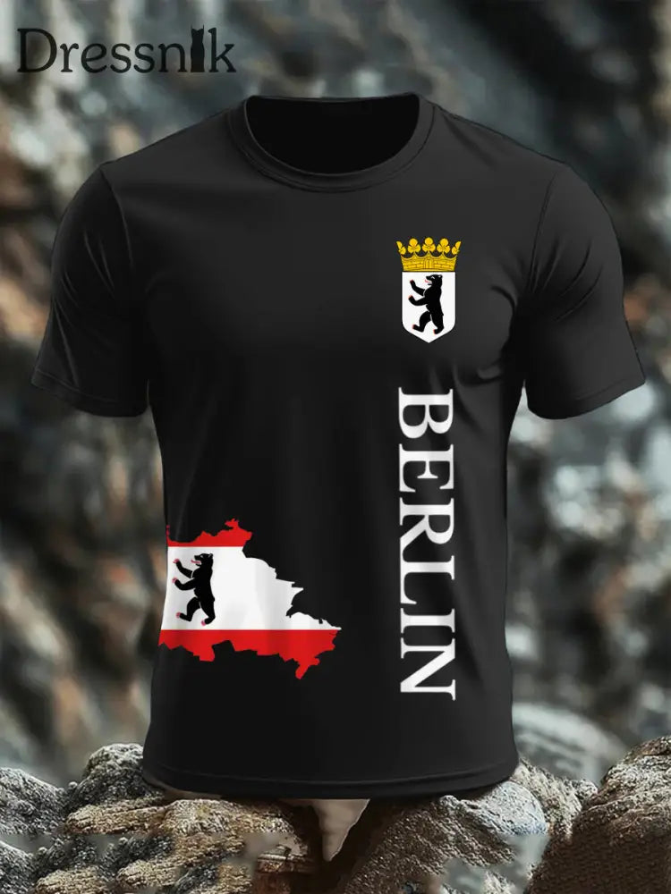 Kurzarm-T-Shirt aus Berliner Baumwolle für Männer Schwarz / S