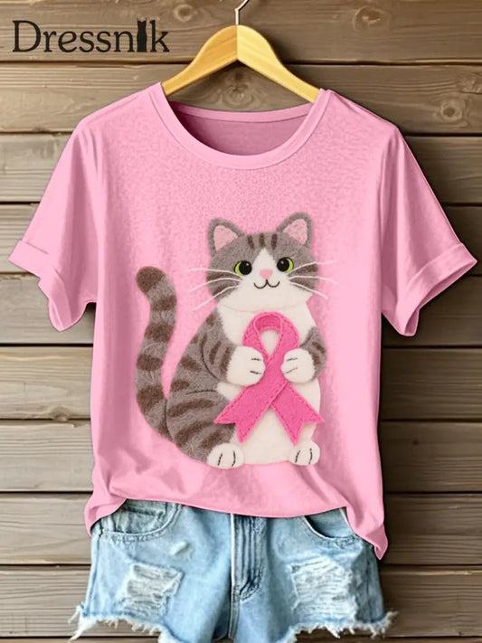 Kurzarm T Shirt für Damen Rosa / S