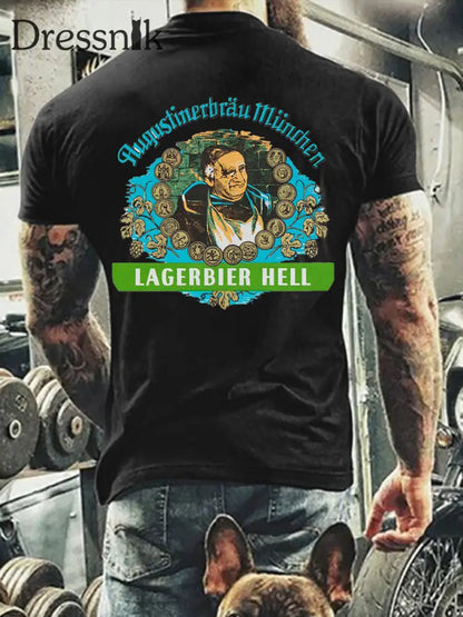 Kurzarm-T-Shirt für Herren Augustiner Schwarz / S