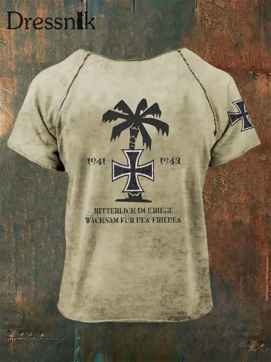 Kurzarm-T-Shirt für Herren DAK Palm bedruckt Braun / S