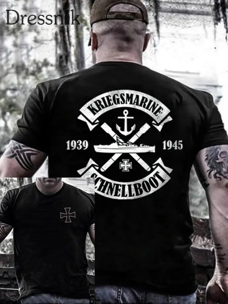 Kurzarm-T-Shirt für Kriegsmarine für Männer Schwarz / S