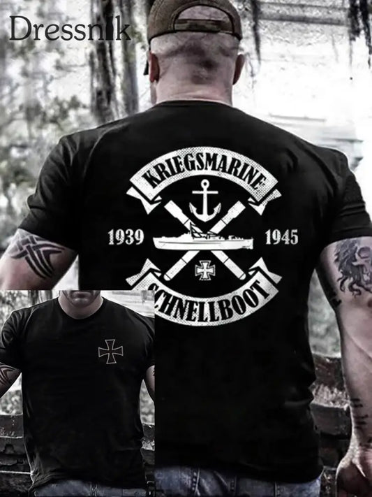 Kurzarm-T-Shirt für Kriegsmarine für Männer Schwarz / S