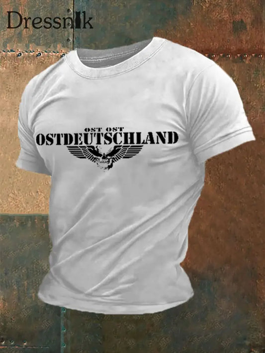 Kurzarm-T-Shirt für Männer mit Totenflügel-Druck Weiß / S