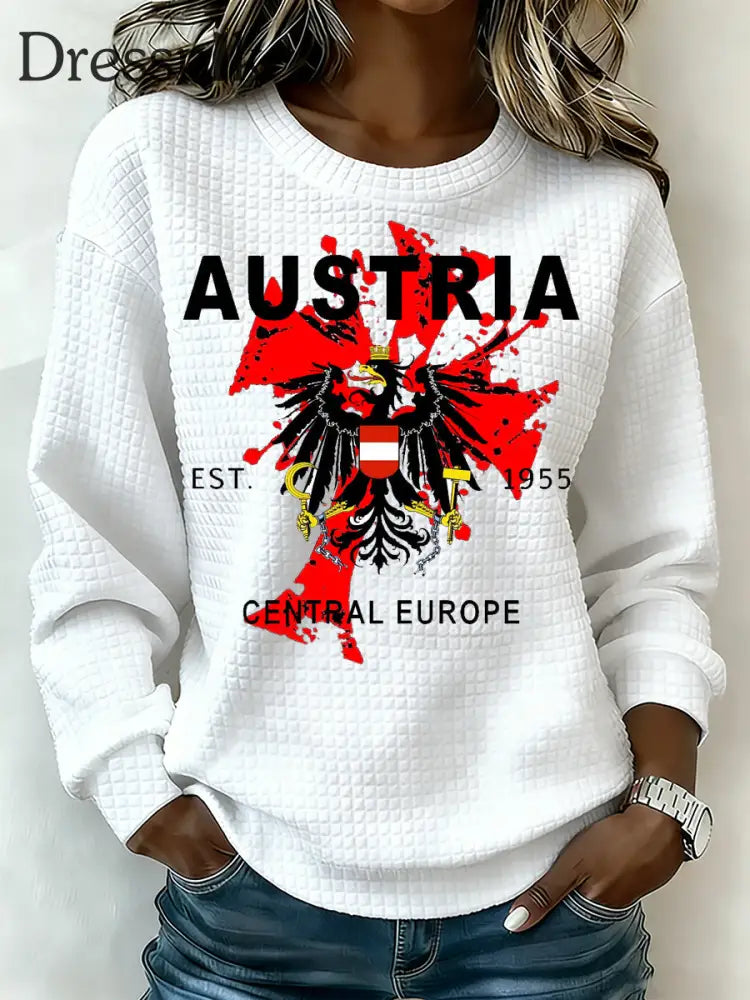 Langärmliges Damen hemd mit österreichisch inspirierter Print. A / S