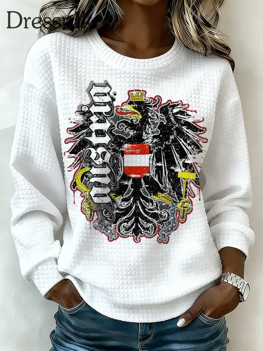 Langärmliges Damen hemd mit österreichisch inspirierter Print. A / S