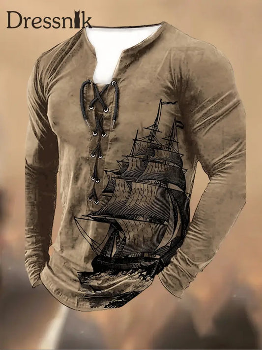 Langärmliges Herren-Lässiges Oberteil mit Kapuze Retro-Print