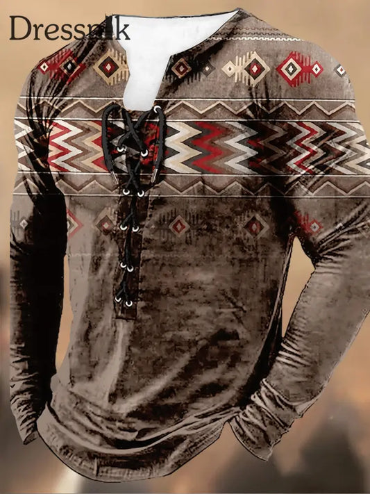 Langärmliges Herren-Lässiges Oberteil mit Kapuze Retro-Print Stil 2 / S