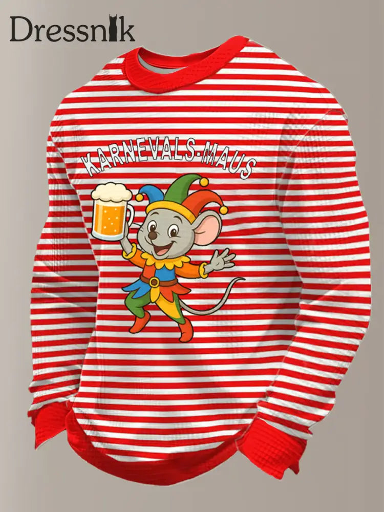 Langärmliges Oberteil mit Waffel druck für Herren Kölnisch Karneval Rot / S