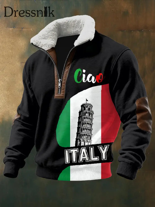 Langärmliges Sweatshirt mit Retro-italienischem Print als bild / S