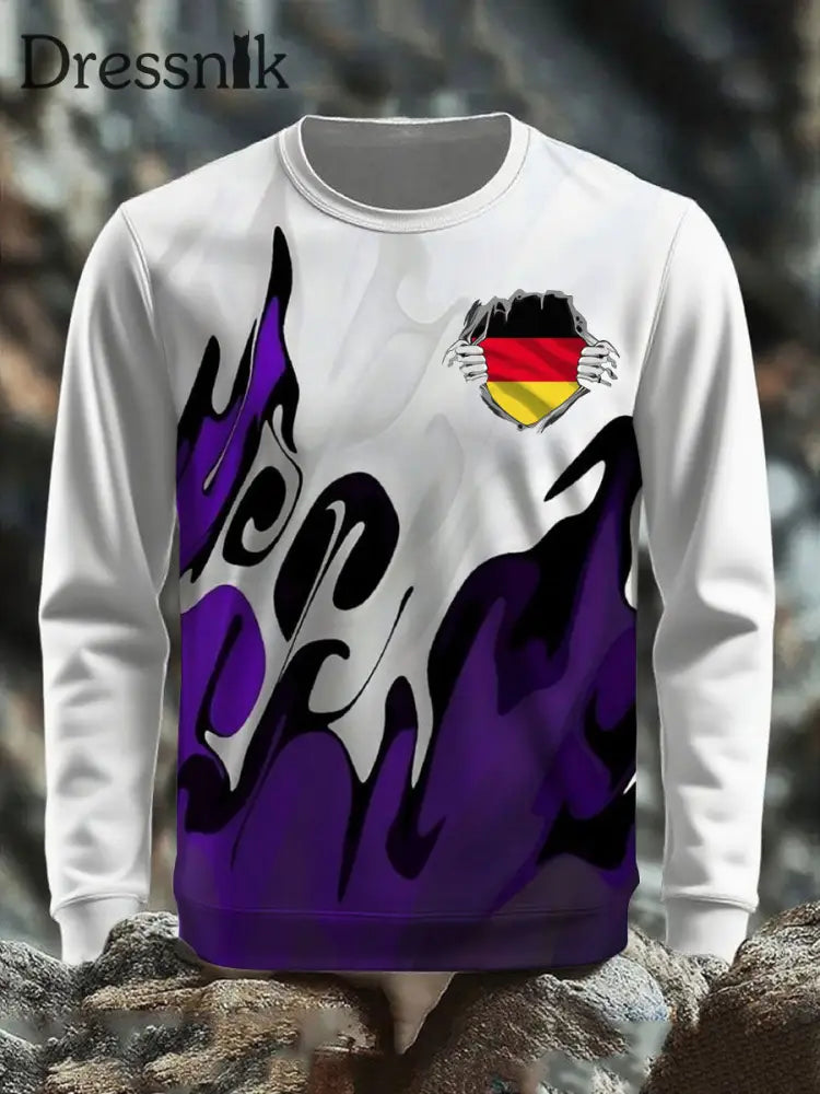 Langärmliges T-Shirt für Männer Deutschland bedruckt Blau / S