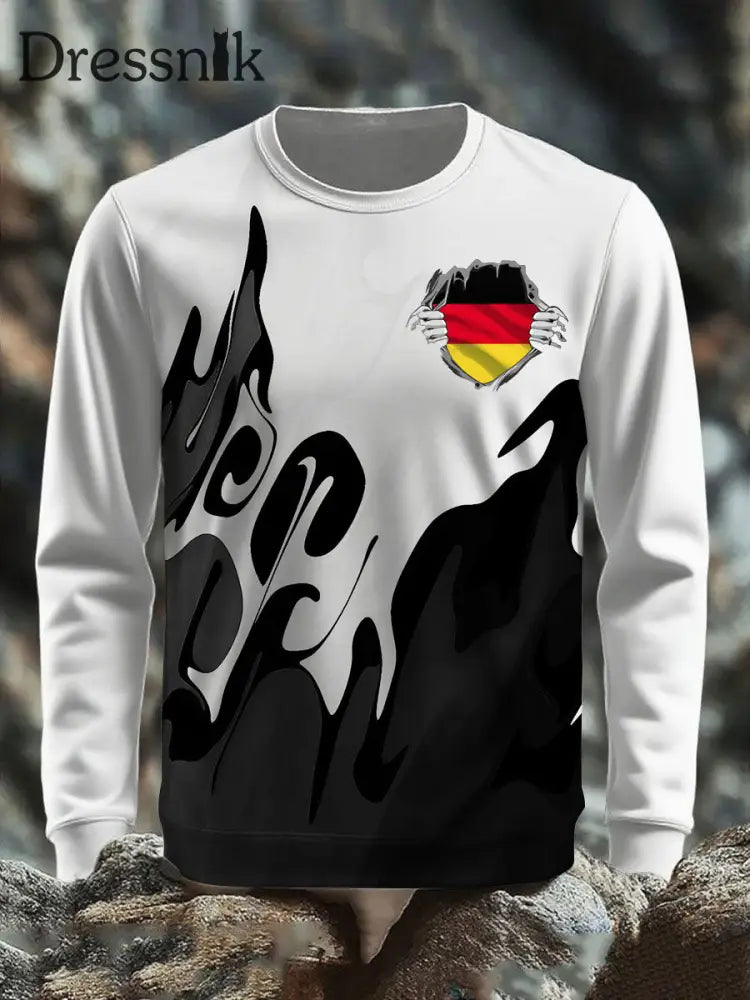 Langärmliges T-Shirt für Männer Deutschland bedruckt Schwarz / S