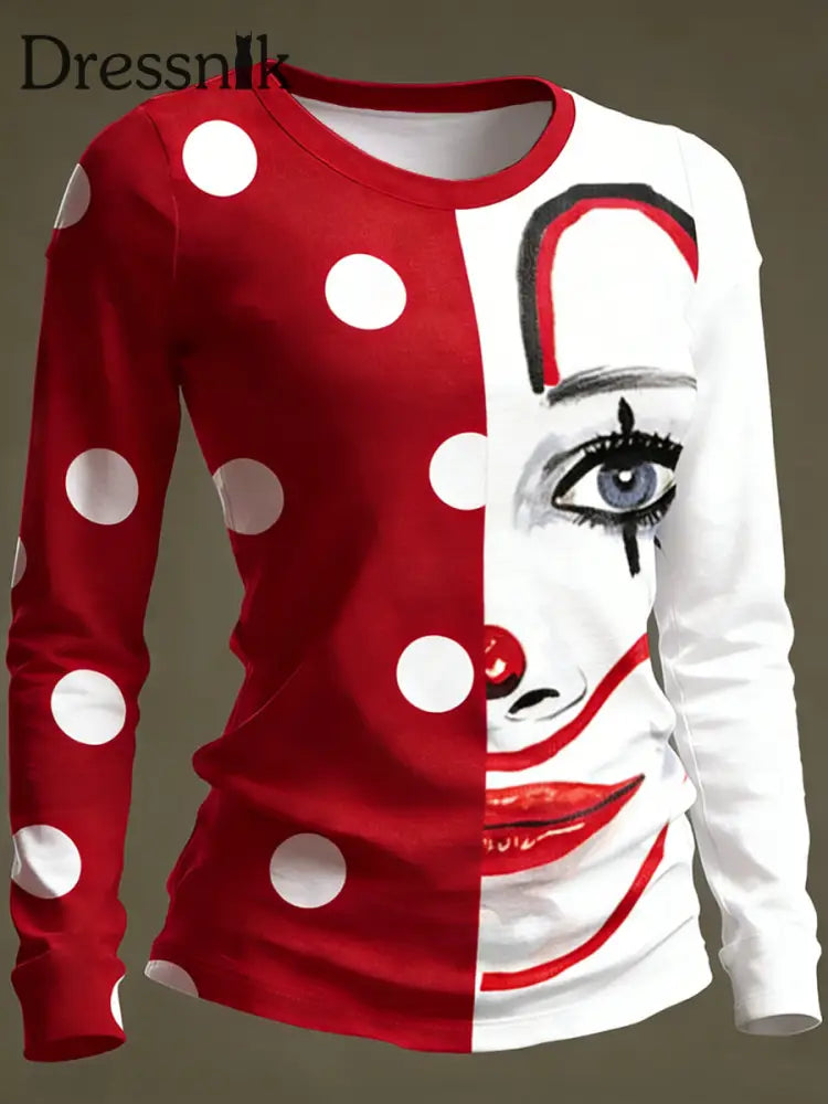 Langärmliges T-Shirt mit Kölner Karnevals druck für Damen Rot / S