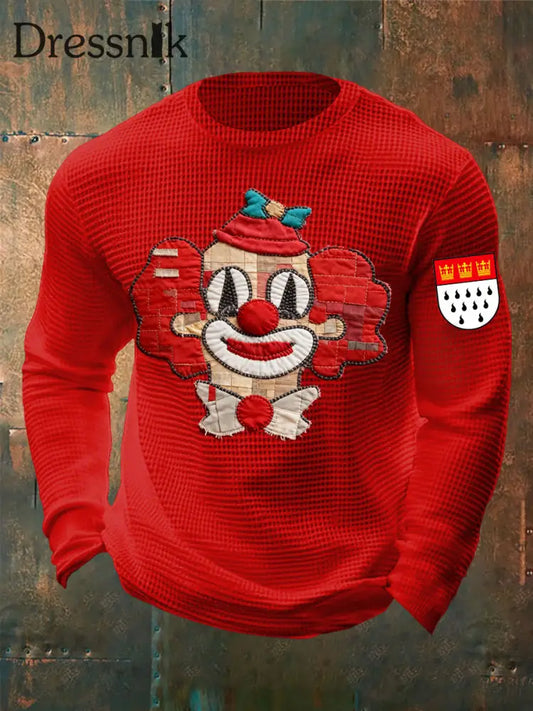 Langarm-T-Shirt mit Karnevals druck für Männer Rot / S