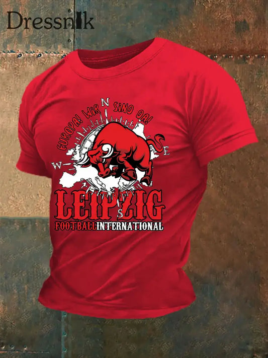 Leipziger Kurzarm-T-Shirt für Männer reines Rot / S
