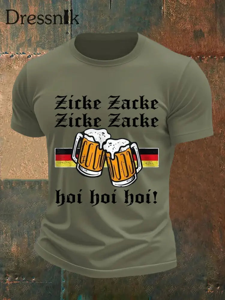 Lustige Bier liebhaber für Männer lässiges T-Shirt Armee grün / S