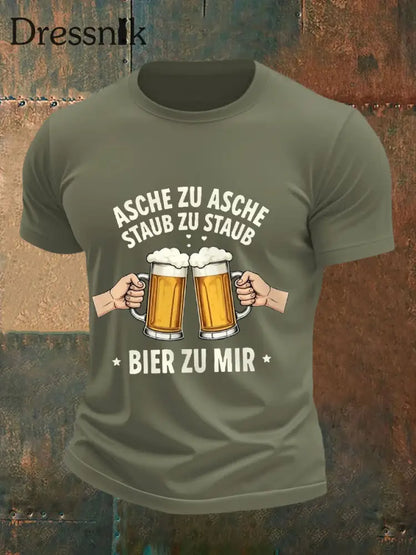 Lustige Bier liebhaber für Männer lässiges T-Shirt Armee grün / S