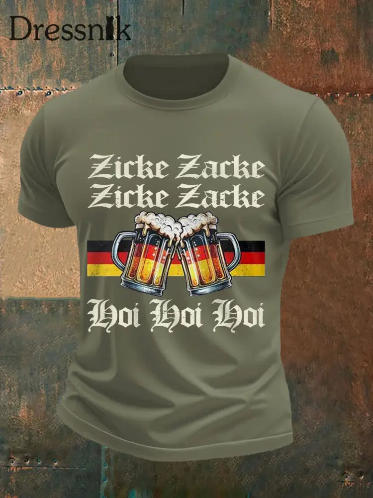 Lustige Bier liebhaber für Männer lässiges T-Shirt Armee grün / S