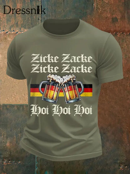 Lustige Bier liebhaber für Männer lässiges T-Shirt Armee grün / S