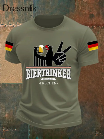 Lustige Bier liebhaber für Männer lässiges T-Shirt Armee grün / S