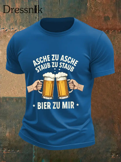 Lustige Bier liebhaber für Männer lässiges T-Shirt Blau / S