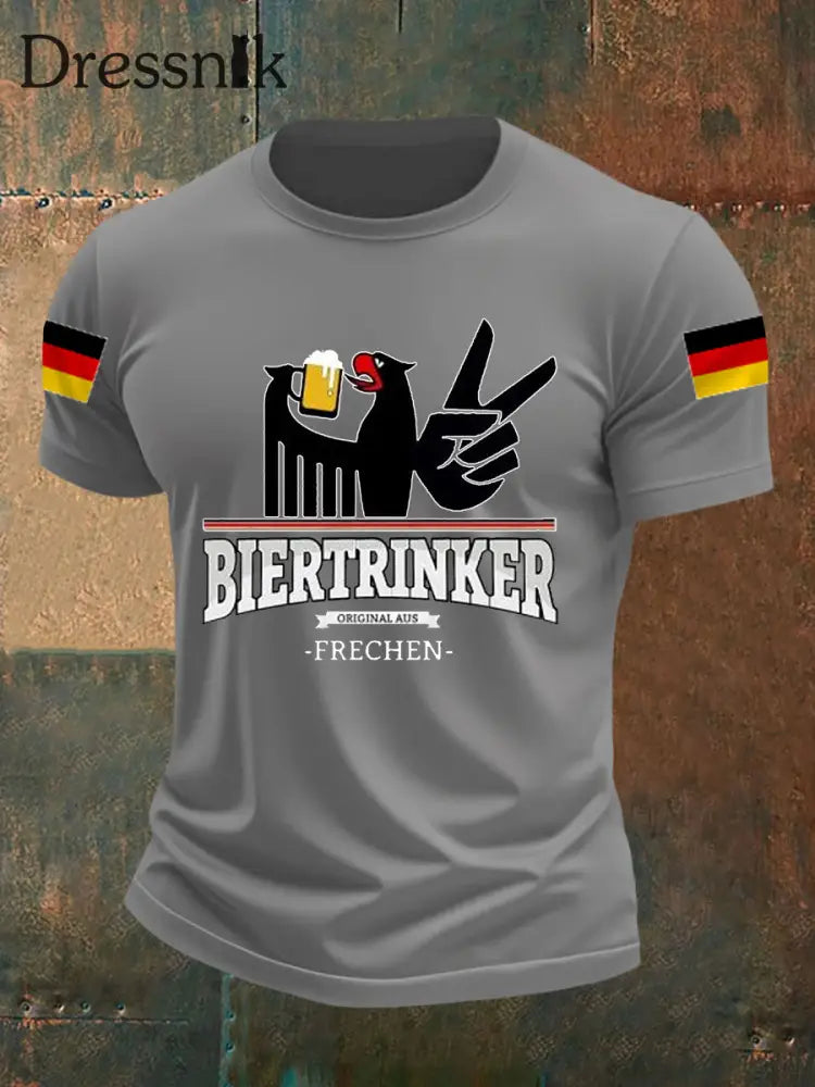 Lustige Bier liebhaber für Männer lässiges T-Shirt Hellgrau / S