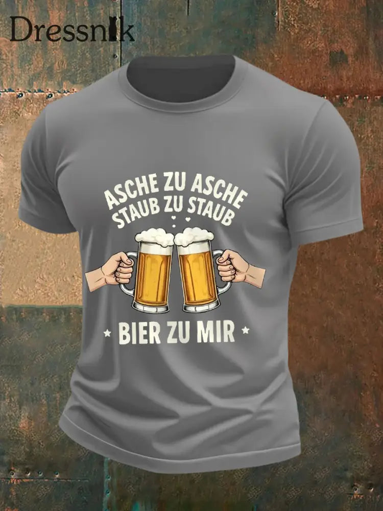 Lustige Bier liebhaber für Männer lässiges T-Shirt Hellgrau / S