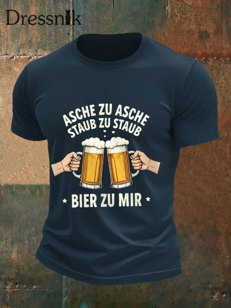 Lustige Bier liebhaber für Männer lässiges T-Shirt Marineblau / S