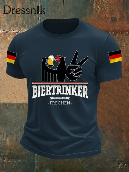 Lustige Bier liebhaber für Männer lässiges T-Shirt Marineblau / S