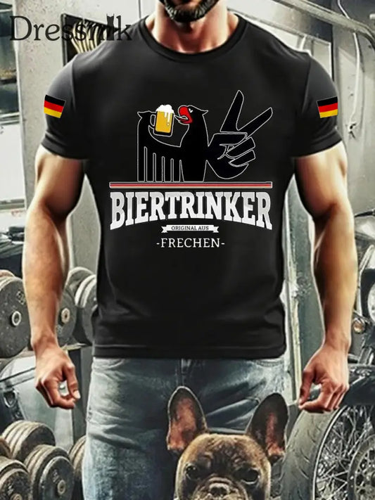 Lustige Bier liebhaber für Männer lässiges T-Shirt Schwarz / S