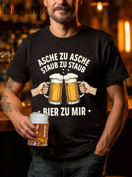 Lustige Bier liebhaber für Männer lässiges T-Shirt Schwarz / S