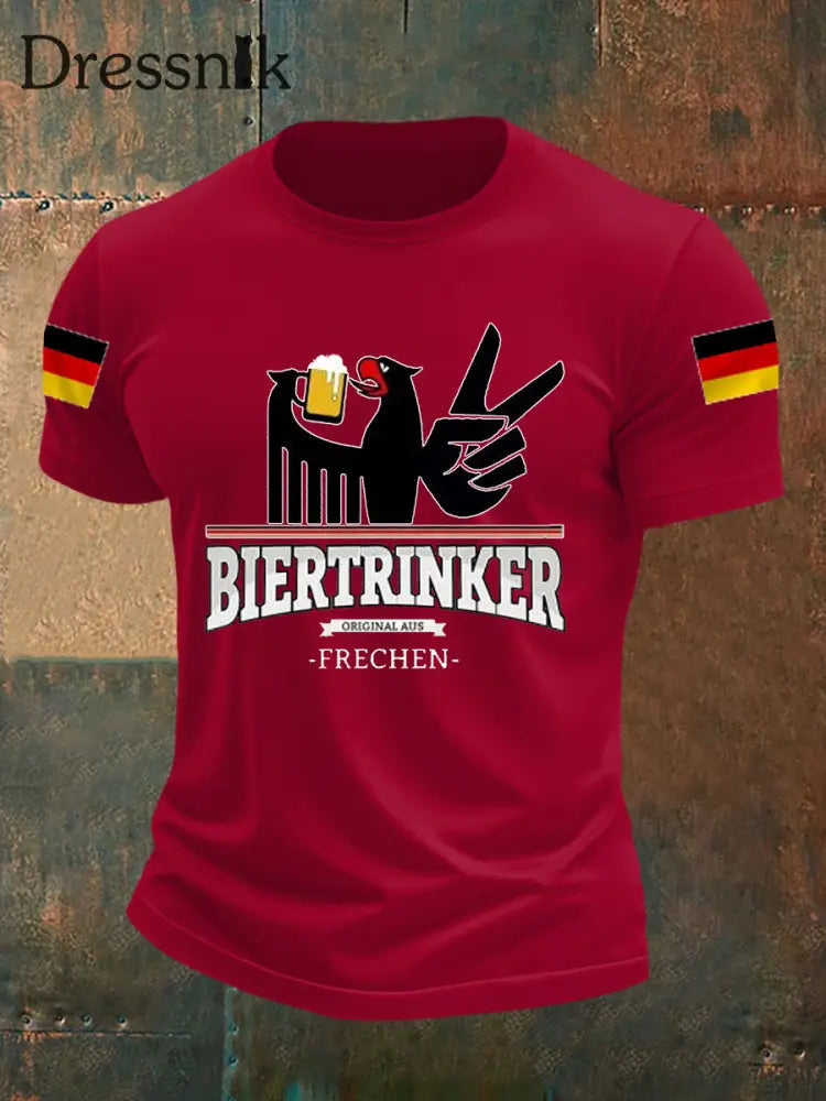 Lustige Bier liebhaber für Männer lässiges T-Shirt Tiefrot / S