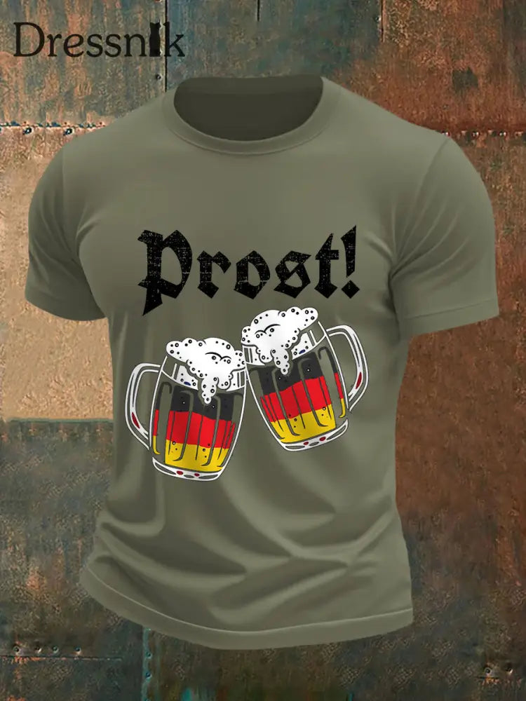 Lustige Prost der Männer! Bier liebhaber lässiges T-Shirt Armee grün / S