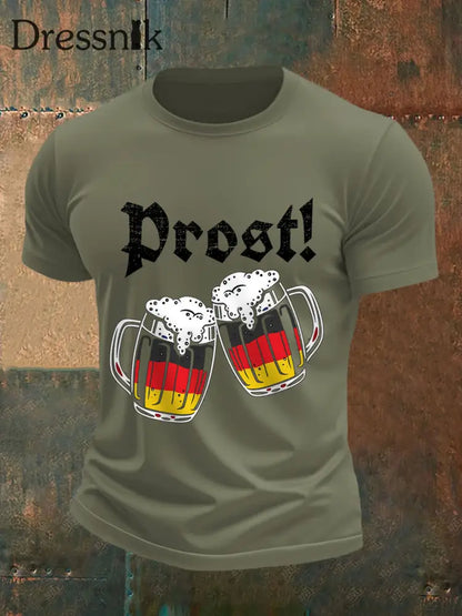 Lustige Prost der Männer! Bier liebhaber lässiges T-Shirt Armee grün / S