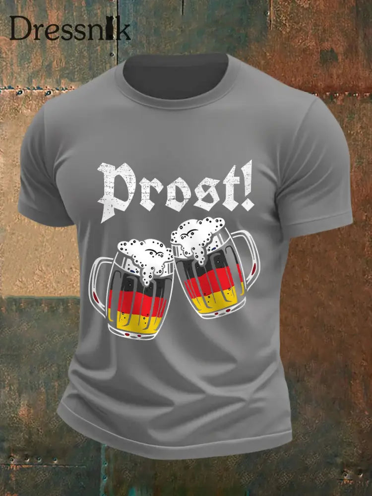 Lustige Prost der Männer! Bier liebhaber lässiges T-Shirt Hellgrau / S