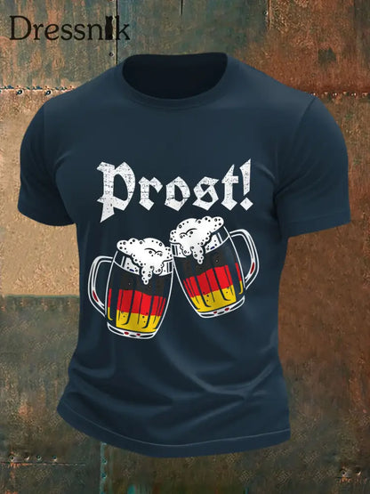 Lustige Prost der Männer! Bier liebhaber lässiges T-Shirt Marineblau / S