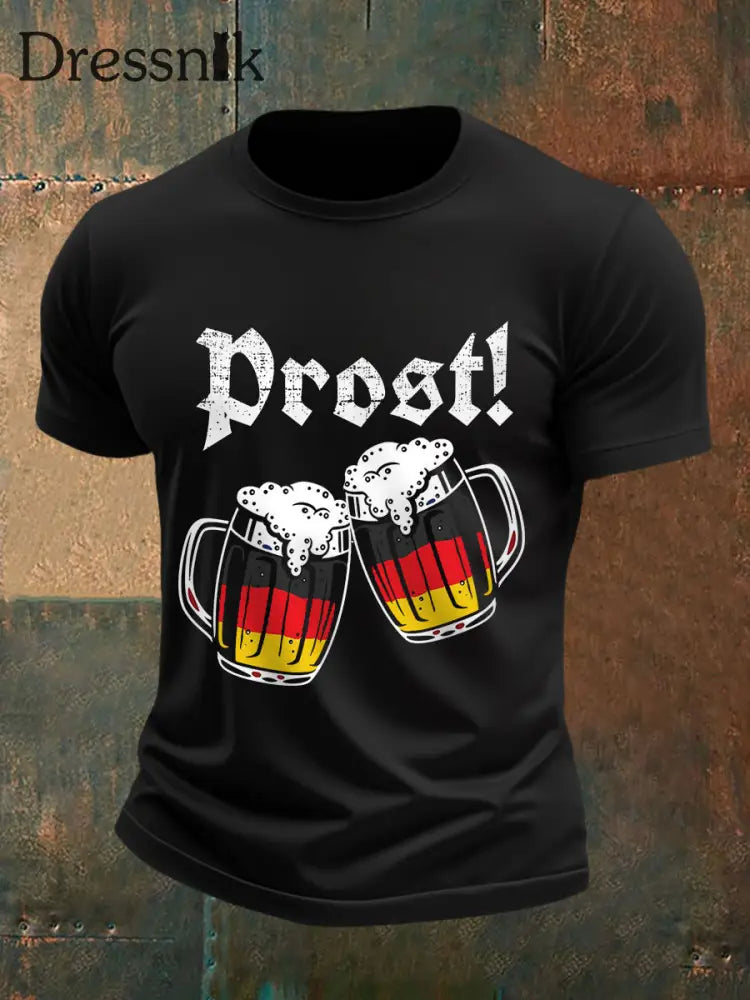 Lustige Prost der Männer! Bier liebhaber lässiges T-Shirt Schwarz / S
