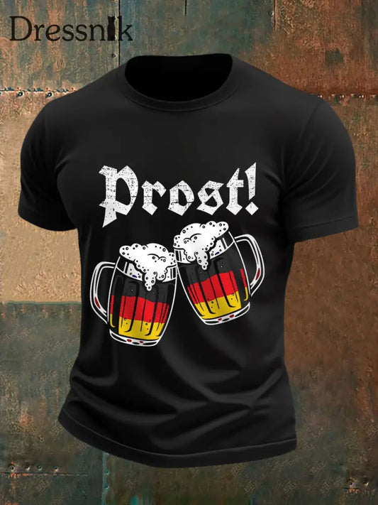 Lustige Prost der Männer! Bier liebhaber lässiges T-Shirt Schwarz / S