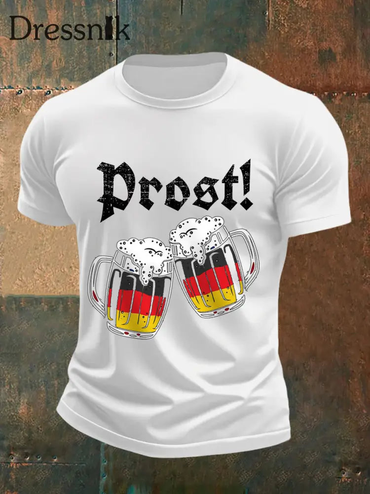 Lustige Prost der Männer! Bier liebhaber lässiges T-Shirt Weiß / S