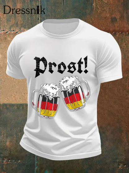 Lustige Prost der Männer! Bier liebhaber lässiges T-Shirt Weiß / S